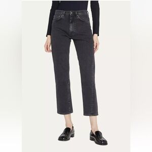 Toteme original crop twisted seam black straight leg jeans size 25